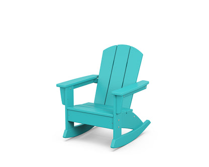 POLYWOOD® Kids Nautical Adirondack Rocking Chair in Aruba