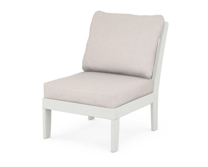 POLYWOOD® Braxton Modular Armless Chair in Vintage White / Dune Burlap