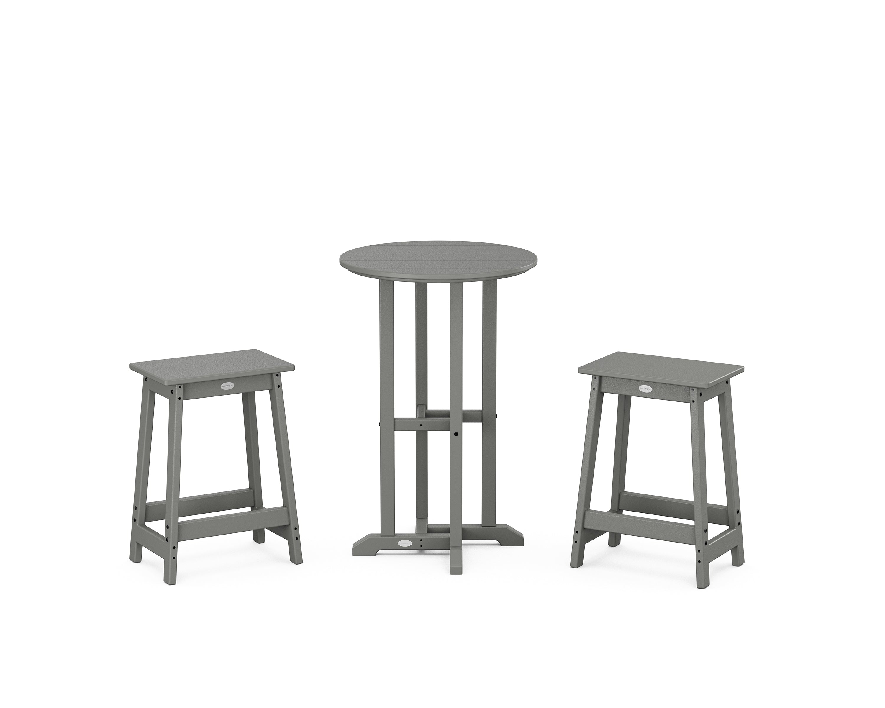 POLYWOOD® Modern Studio Counter Stool 3-Piece Bistro Set in Slate Grey