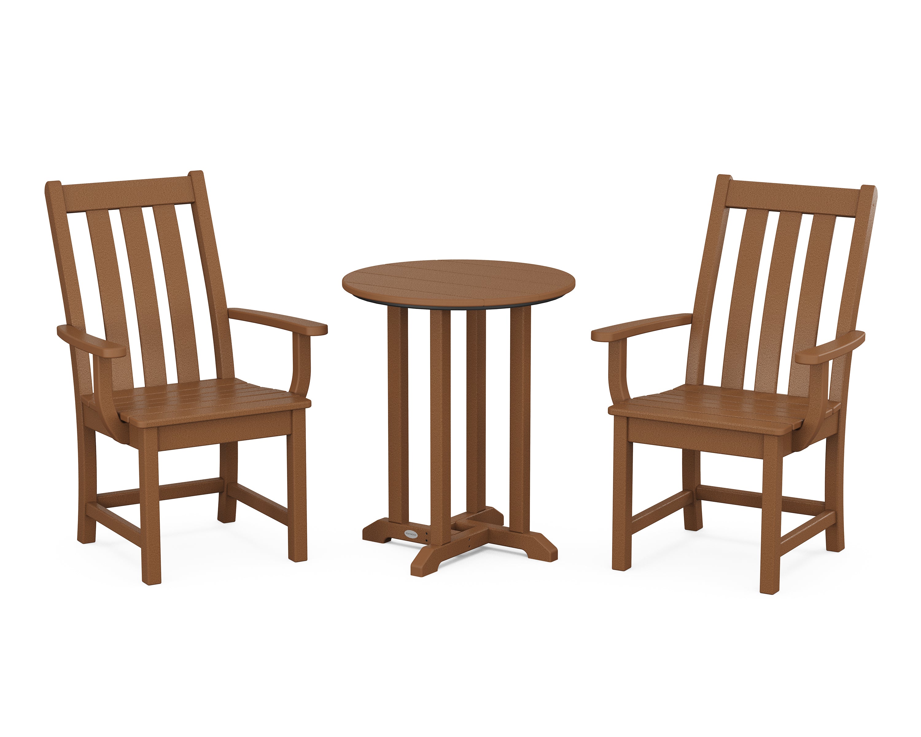POLYWOOD® Vineyard 3-Piece Round Bistro Dining Set in Teak