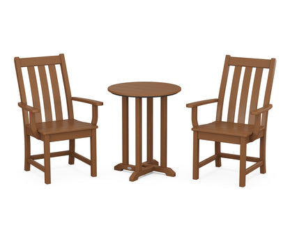 POLYWOOD® Vineyard 3-Piece Round Bistro Dining Set in Teak