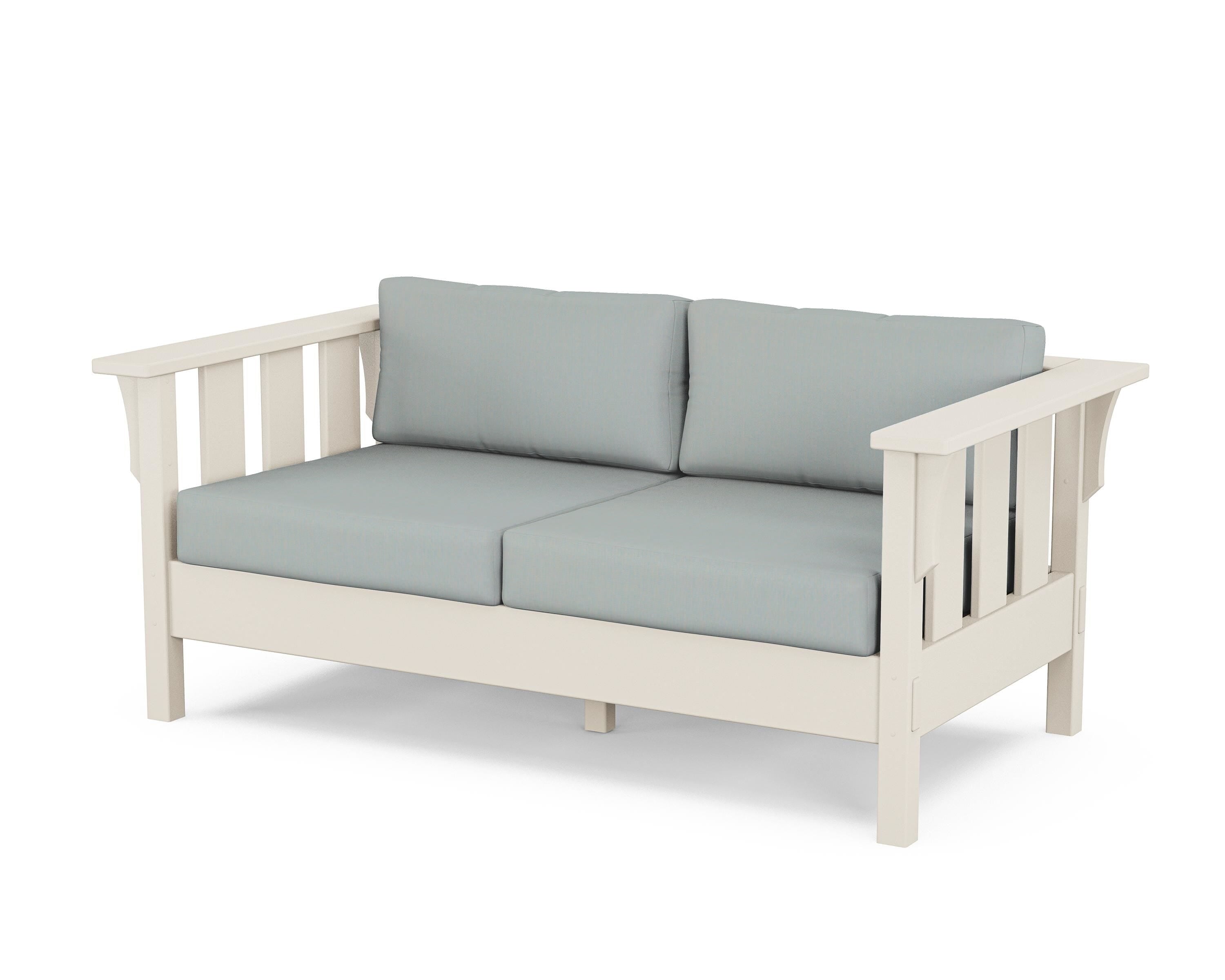 Martha Stewart by POLYWOOD® Acadia Deep Seating Loveseat in Sand / Spa