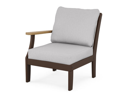 POLYWOOD® Braxton Modular Left Arm Chair in Mahogany / Natural / Granite