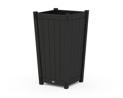 POLYWOOD® Vineyard Large Tapered Square Tall Planter Box in Black