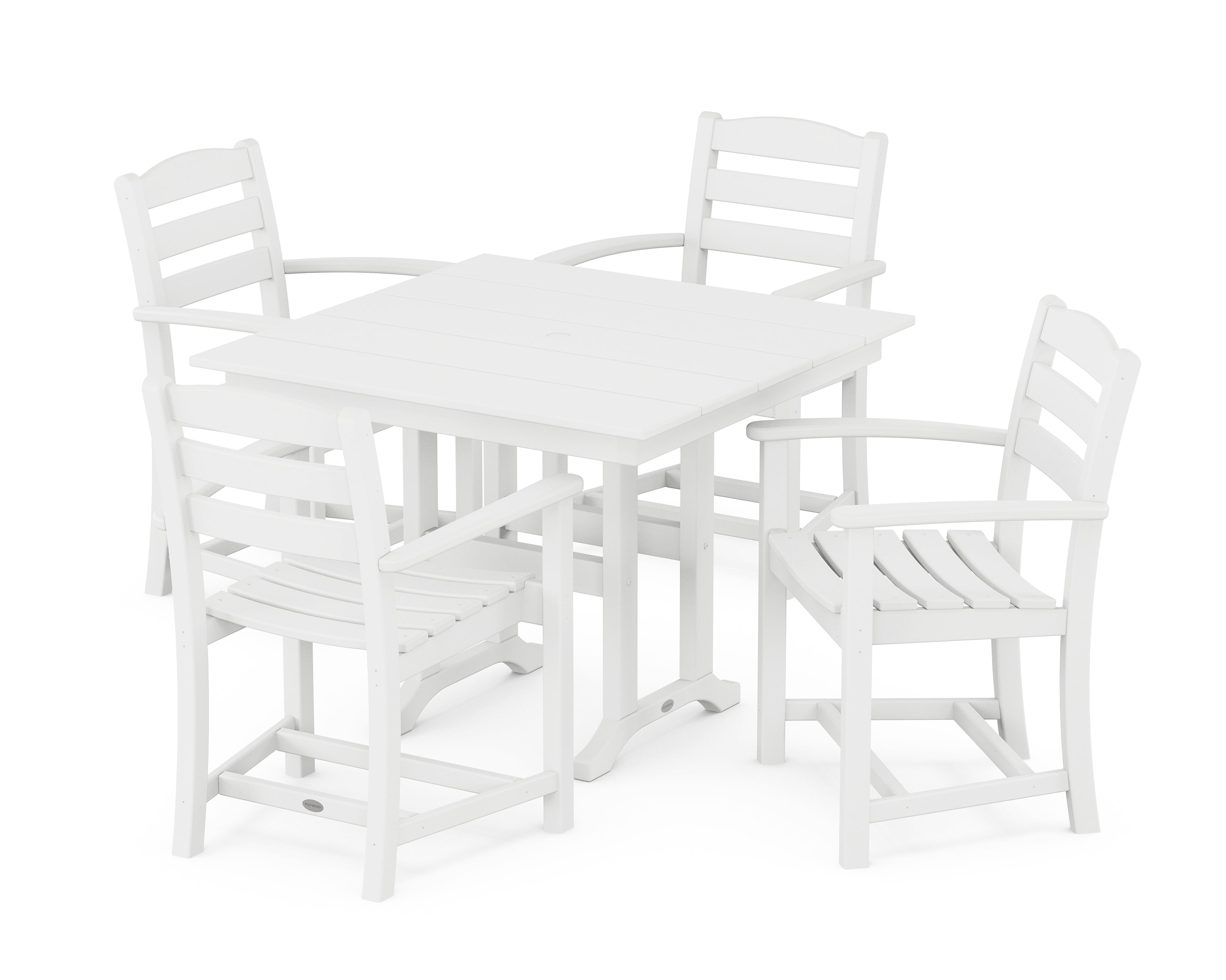 POLYWOOD® La Casa Café 5-Piece Farmhouse Dining Set in White