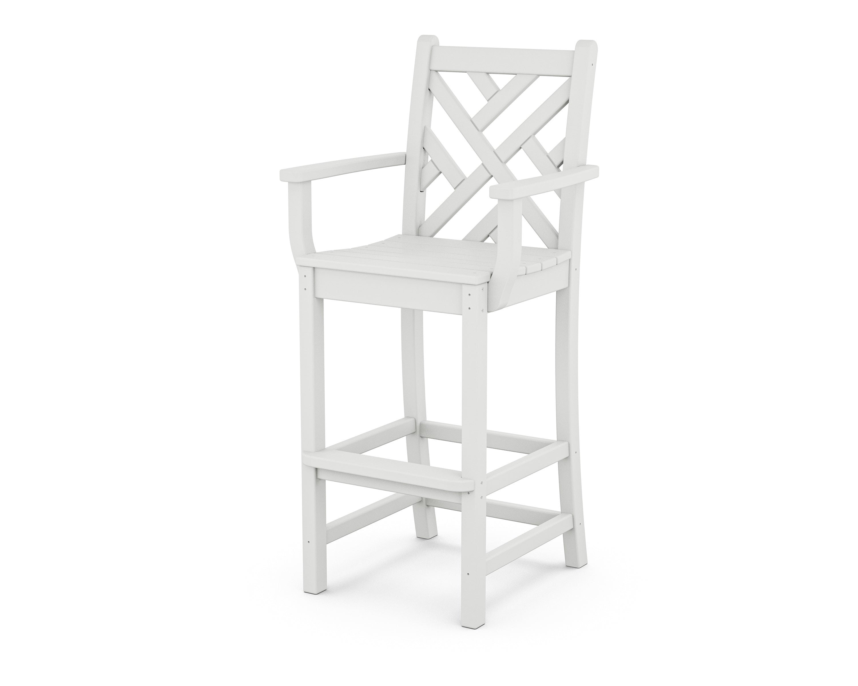 POLYWOOD® Chippendale Bar Arm Chair in White