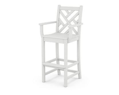 POLYWOOD® Chippendale Bar Arm Chair in White