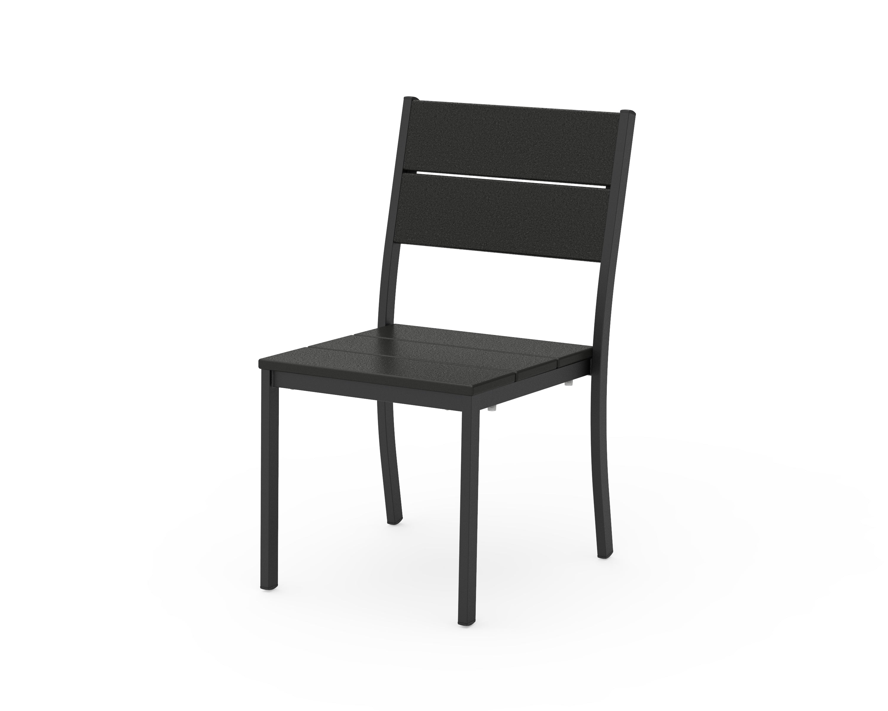 POLYWOOD® Main Street Stacking Dining Side Chair in Black / Black