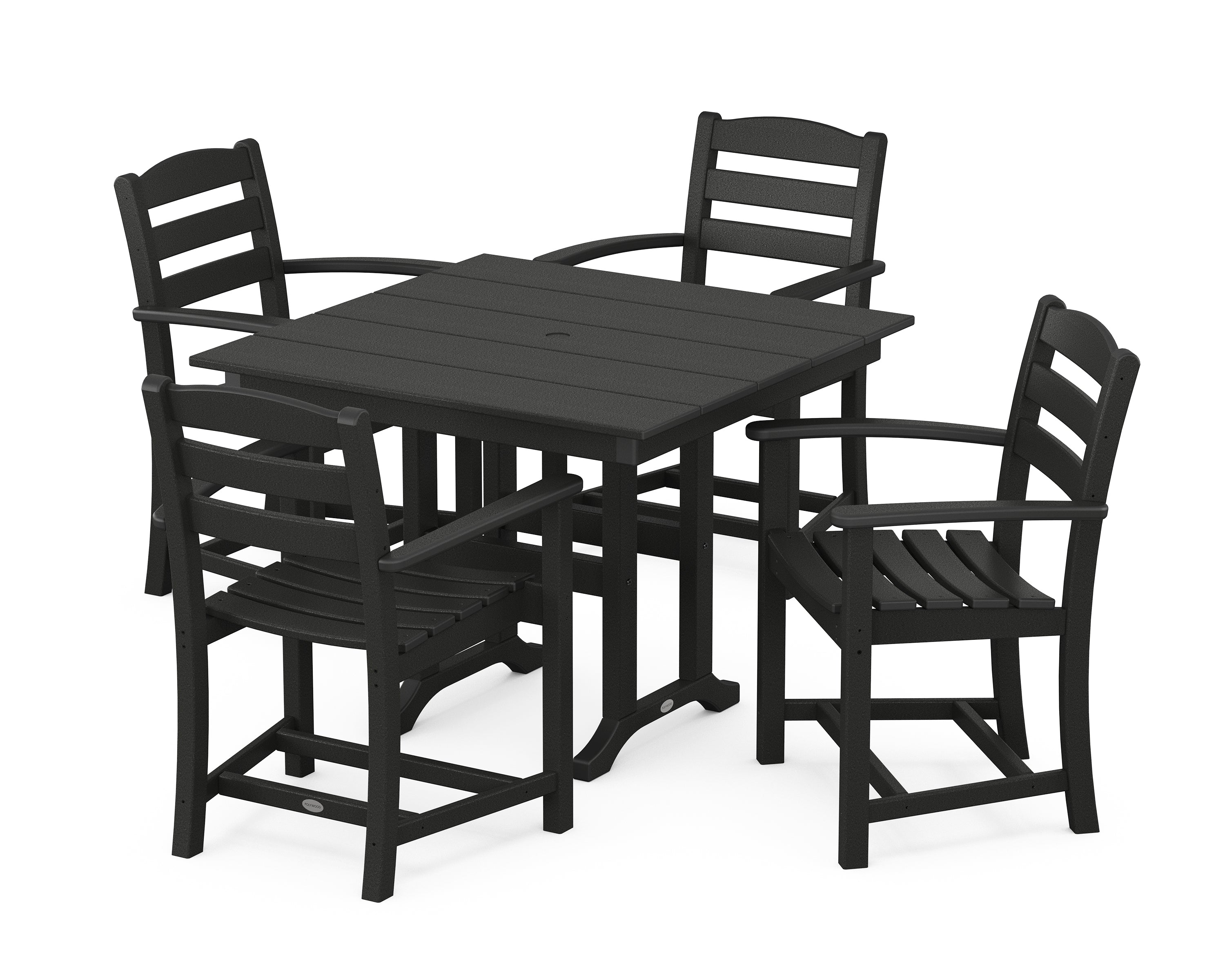 POLYWOOD® La Casa Café 5-Piece Farmhouse Dining Set in Black