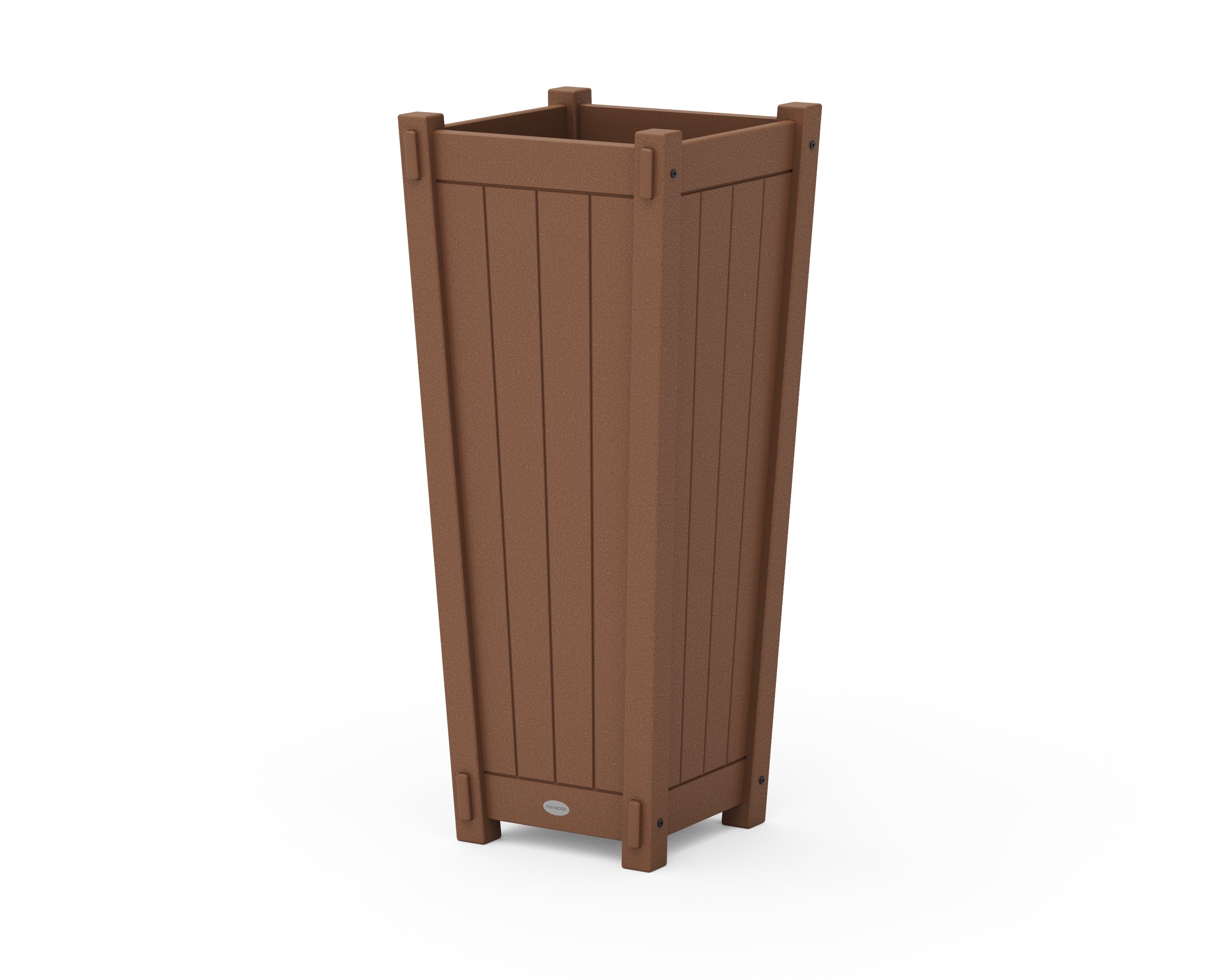 POLYWOOD® Vineyard Tapered Square Tall Planter Box in Teak