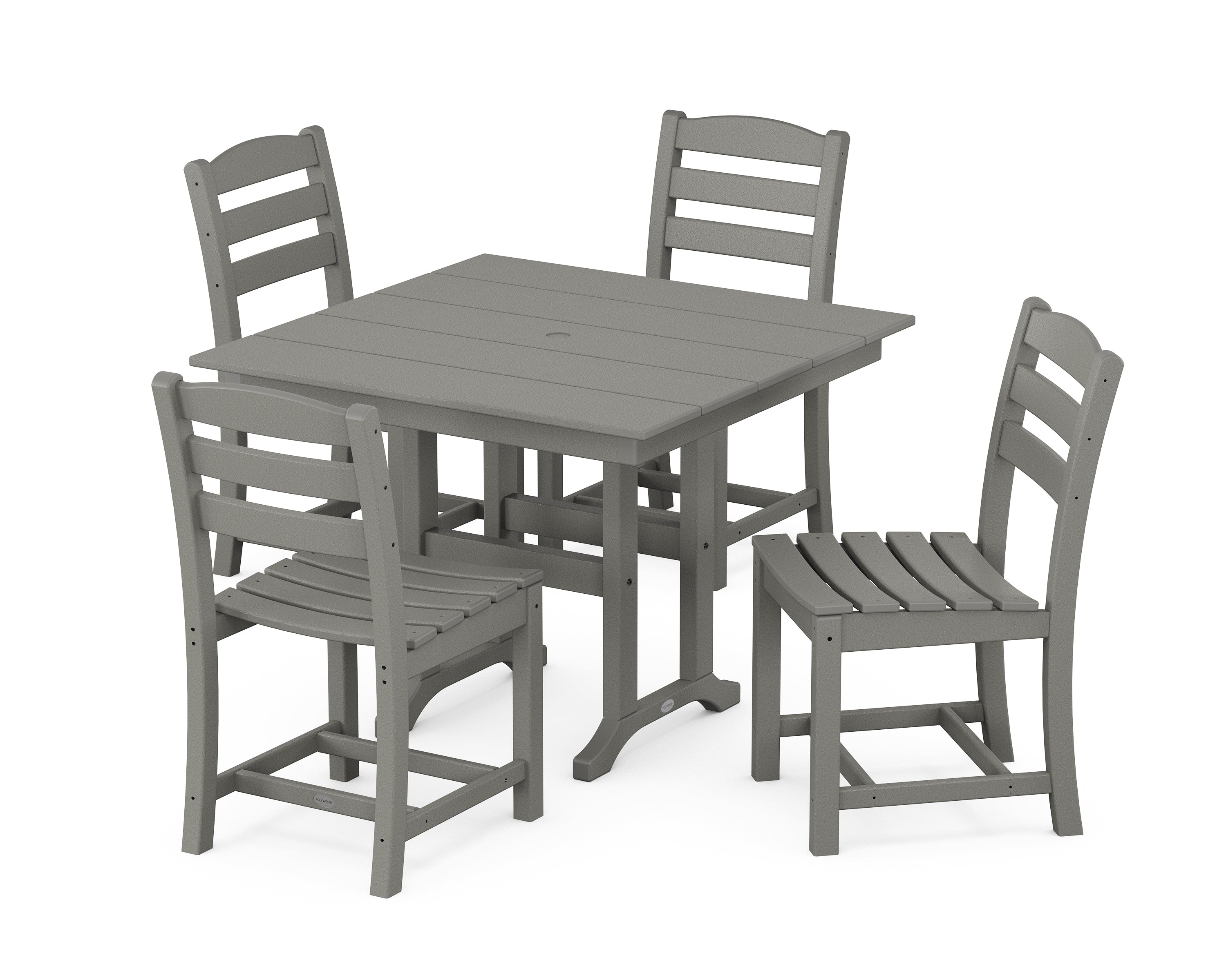 POLYWOOD® La Casa Café Side Chair 5-Piece Farmhouse Dining Set in Slate Grey