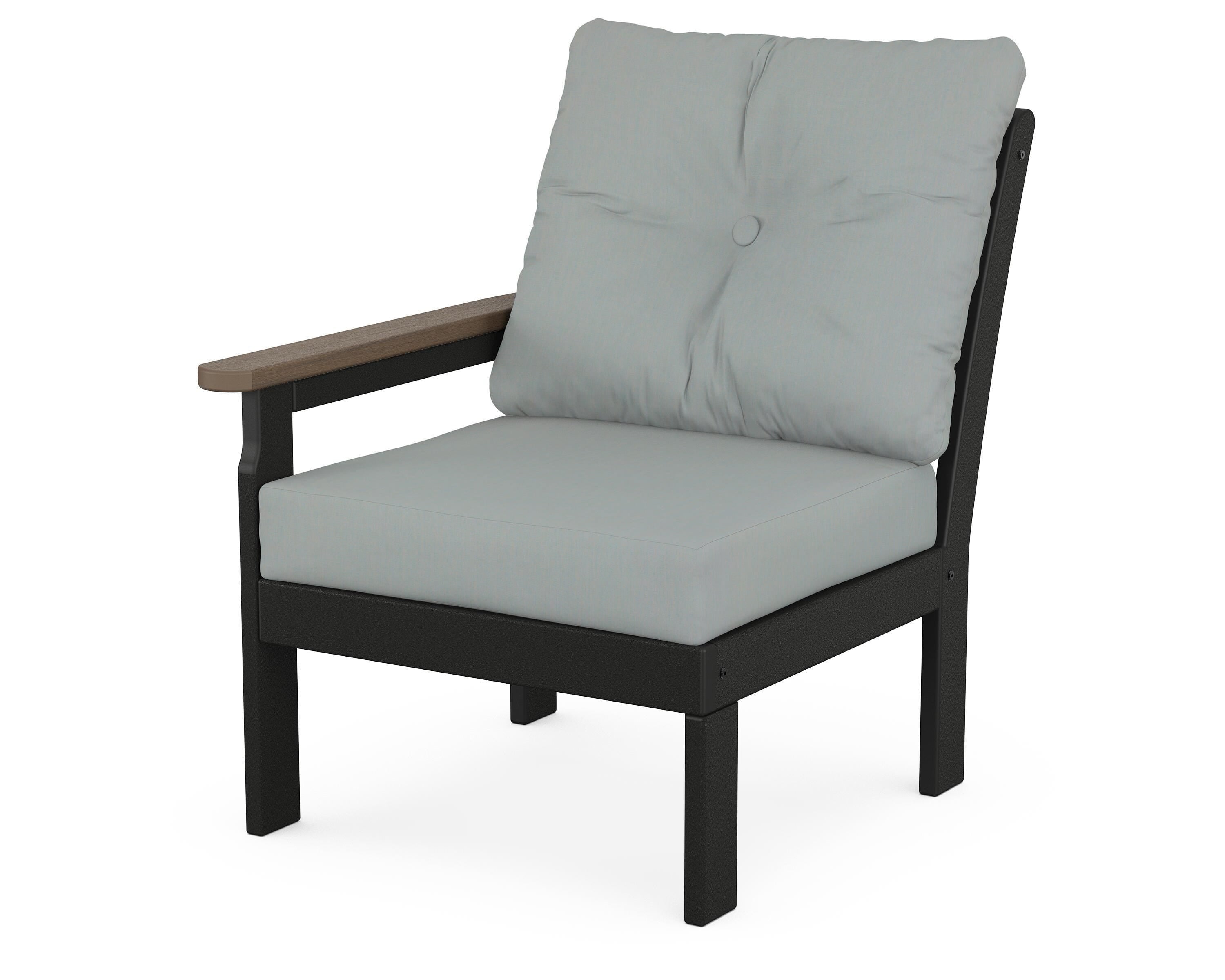 POLYWOOD® Vineyard Modular Left Arm Chair in Black / Kona / Spa