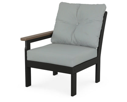 POLYWOOD® Vineyard Modular Left Arm Chair in Black / Kona / Spa