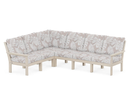 POLYWOOD® Vineyard 6-Piece Sectional in Sand / Leaf Dune Burlap