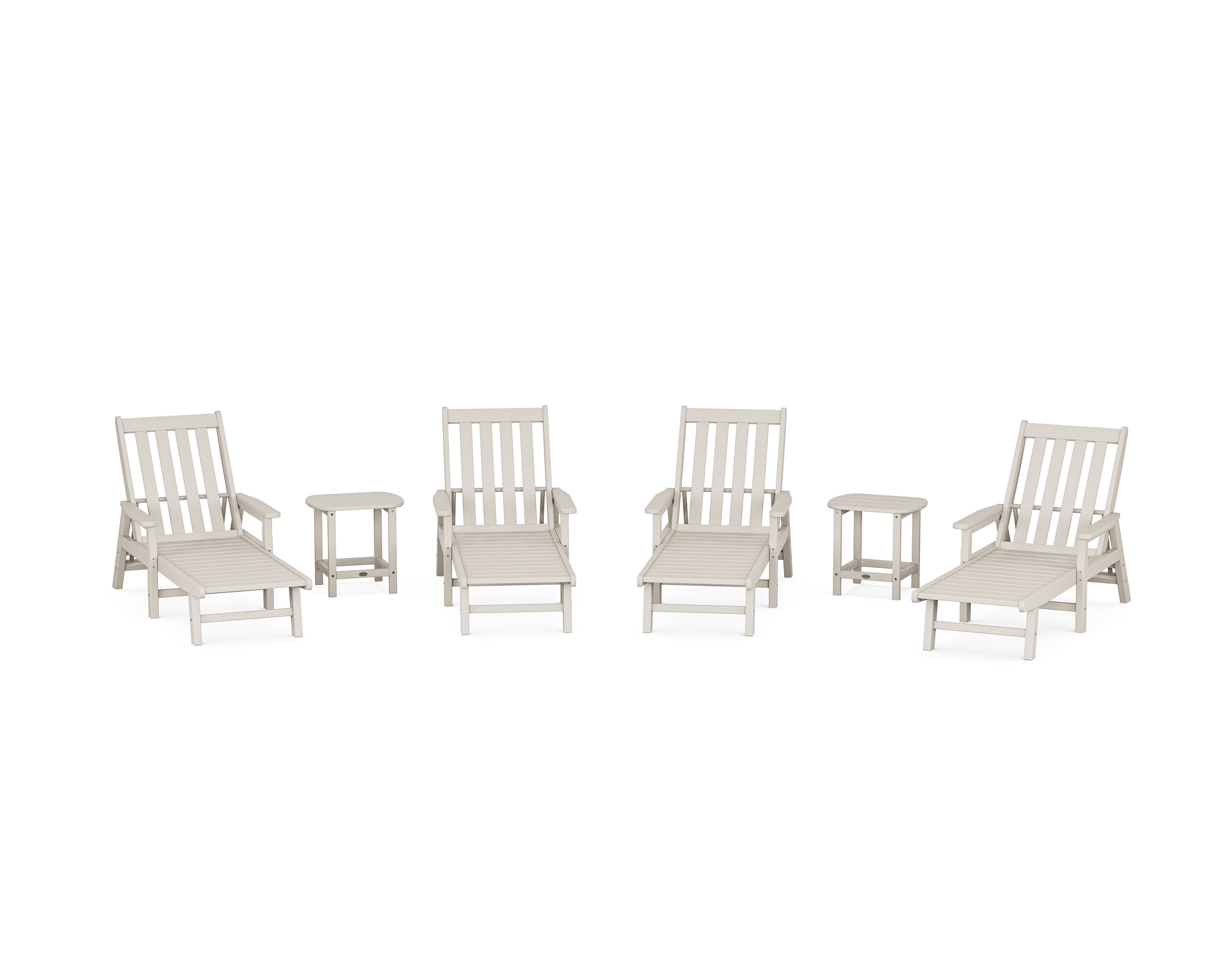 POLYWOOD® Vineyard 6-Piece Chaise with Arms Set in Sand