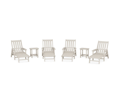 POLYWOOD® Vineyard 6-Piece Chaise with Arms Set in Sand