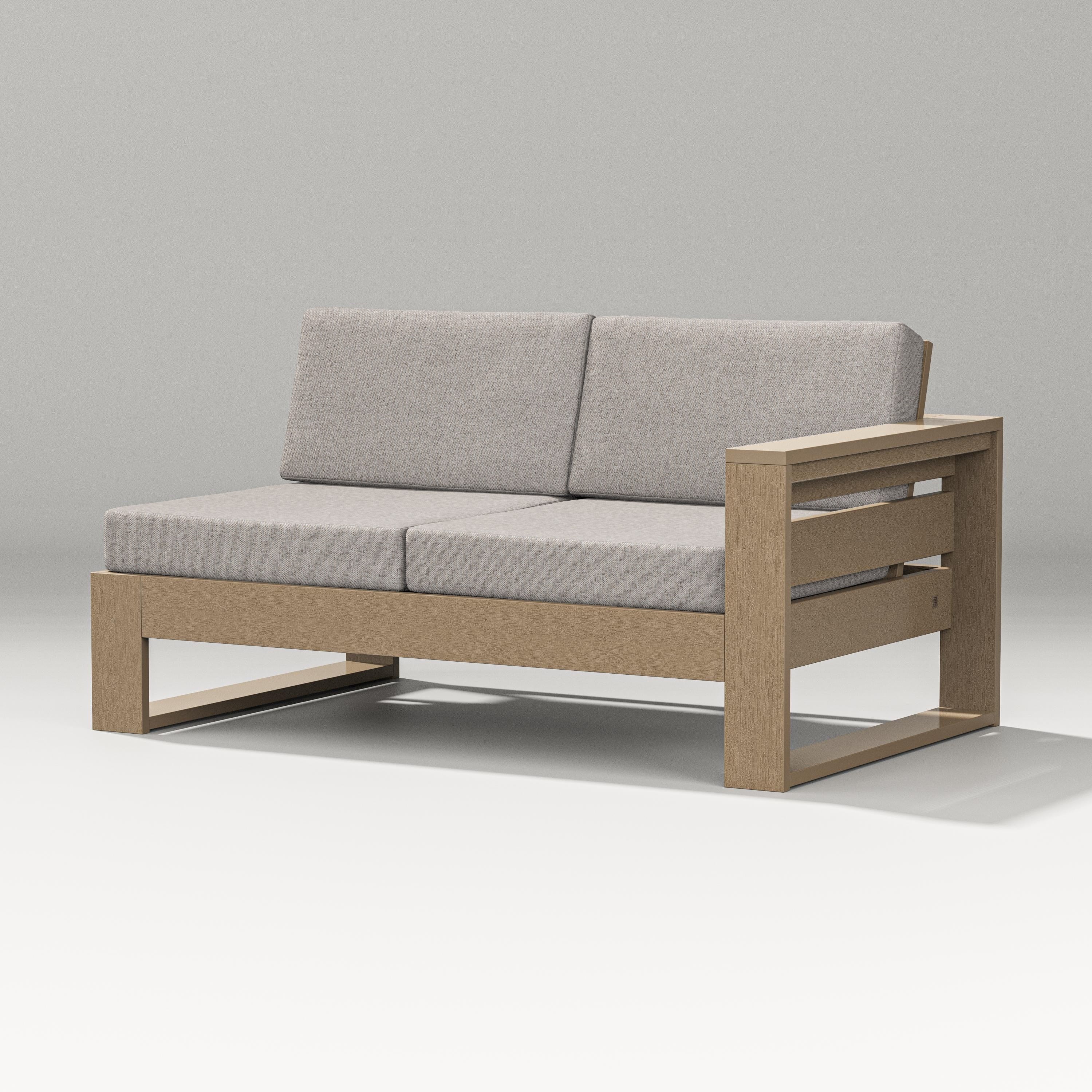 PW Designer Series Latitude Modular Right Arm Loveseat in Vintage Sahara / Weathered Tweed