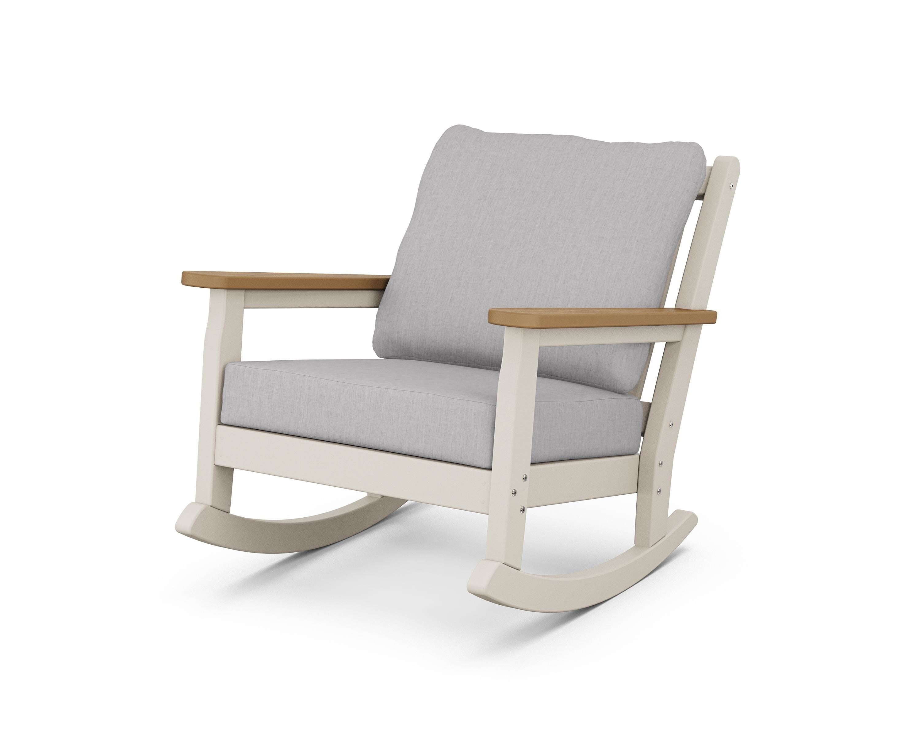 POLYWOOD® Chippendale Deep Seating Rocking Chair in Sand / Natural / Granite