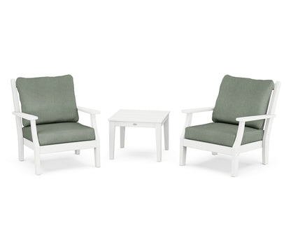 Country Living Wovendale 3-Piece Deep Seating Set in White / Cast Sage