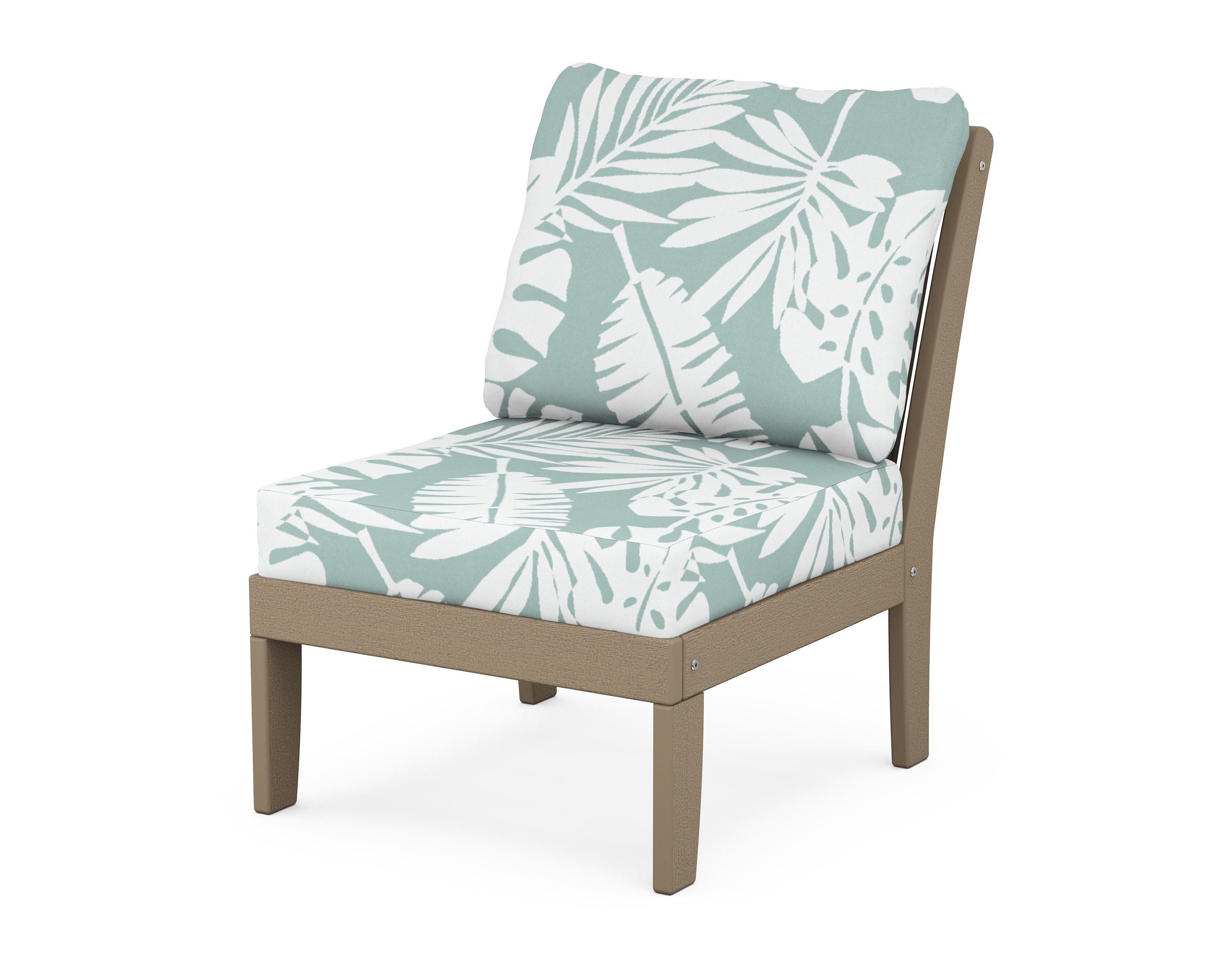POLYWOOD® Braxton Modular Armless Chair in Vintage Sahara / Leaf Glacier Spa