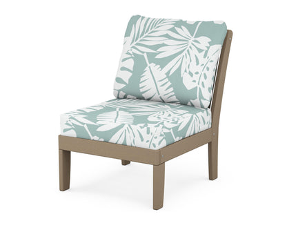 POLYWOOD® Braxton Modular Armless Chair in Vintage Sahara / Leaf Glacier Spa