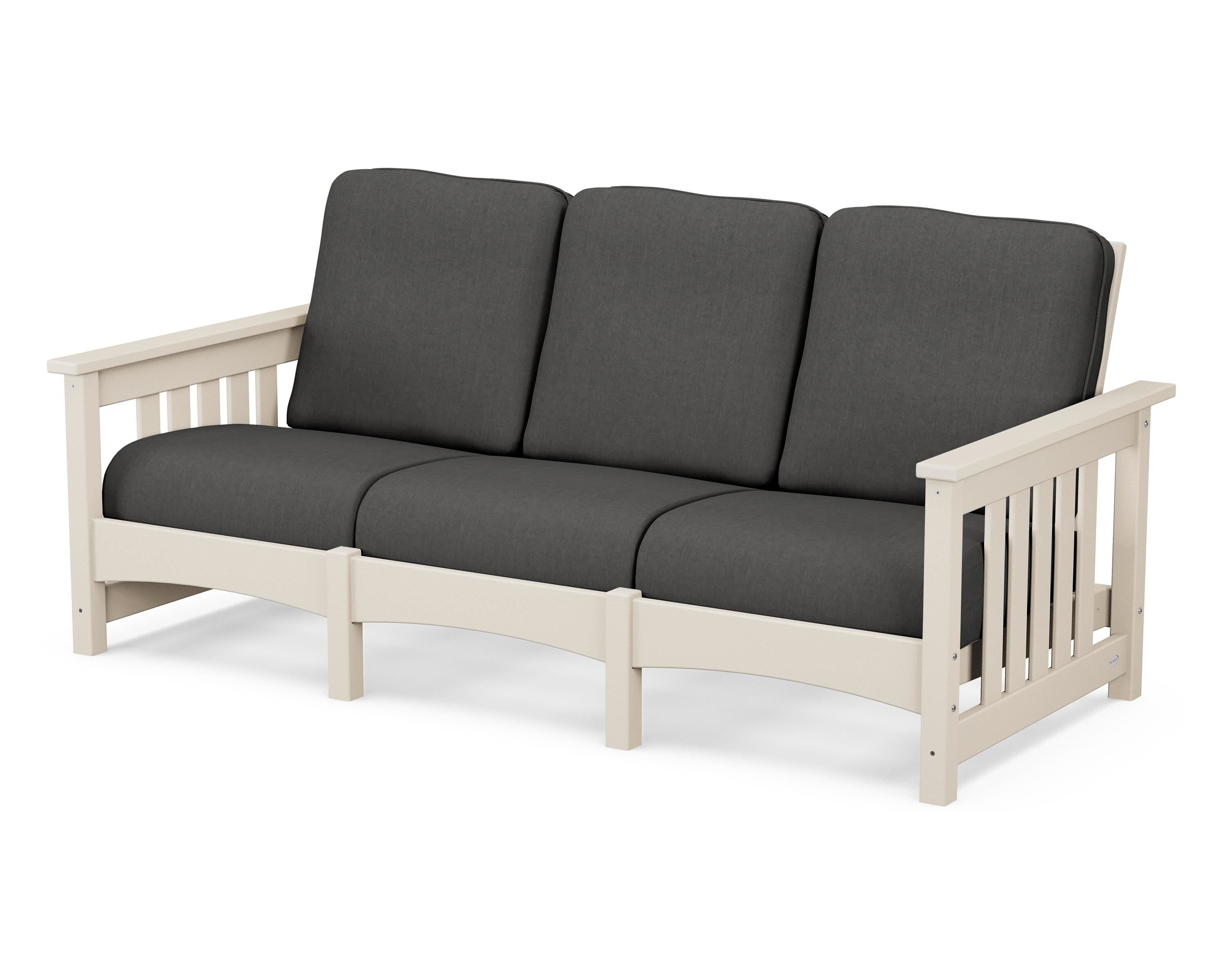 POLYWOOD® Club Mission Sofa in Sand / Spectrum Carbon