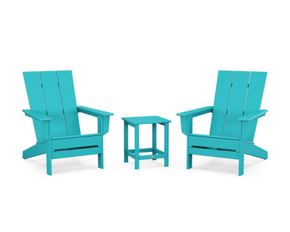 POLYWOOD® 3-Piece Modern Studio Adirondack Set in Aruba