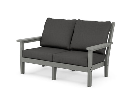 POLYWOOD® Chippendale Deep Seating Loveseat in Slate Grey / Spectrum Carbon