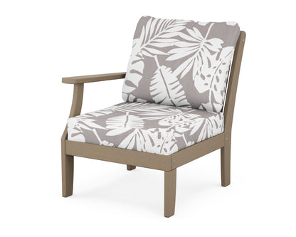 POLYWOOD® Braxton Modular Left Arm Chair in Vintage Sahara / Leaf Grey Mist