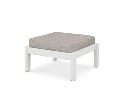 Unbranded Deep Seating Ottoman in White / Weathered Tweed