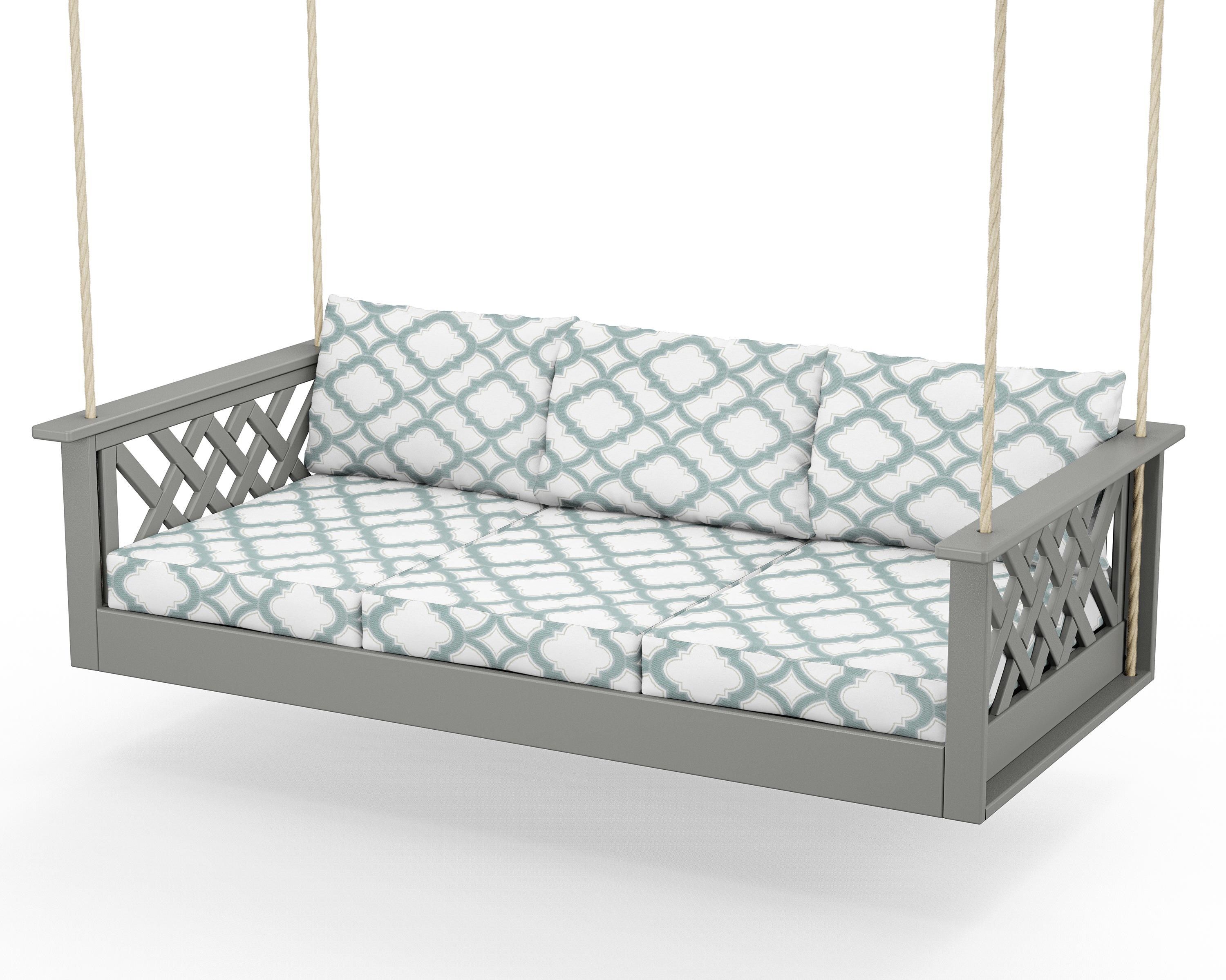 Country Living Wovendale Daybed Swing in Slate Grey / Trellis Glacier Spa