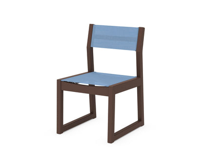 POLYWOOD® EDGE Sling Dining Side Chair in Mahogany / Poolside Sling