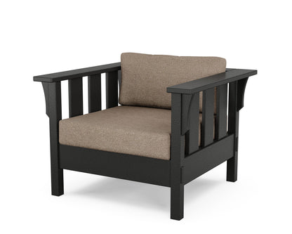 Martha Stewart by POLYWOOD® Acadia Deep Seating Chair in Black / Spiced Burlap