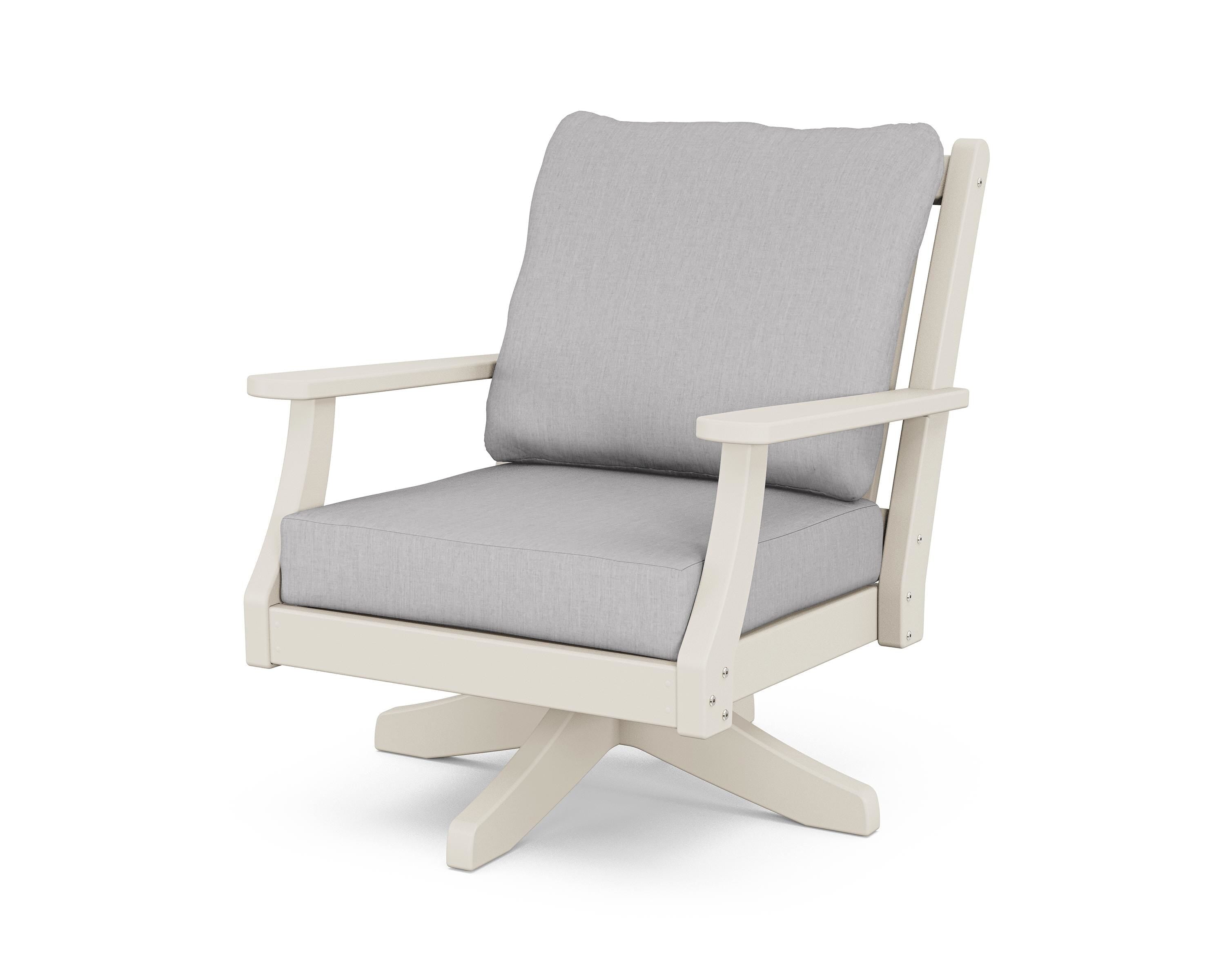 Country Living Wovendale Deep Seating Swivel Chair in Sand / Granite