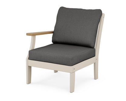 POLYWOOD® Braxton Modular Left Arm Chair in Sand / Natural / Spectrum Carbon