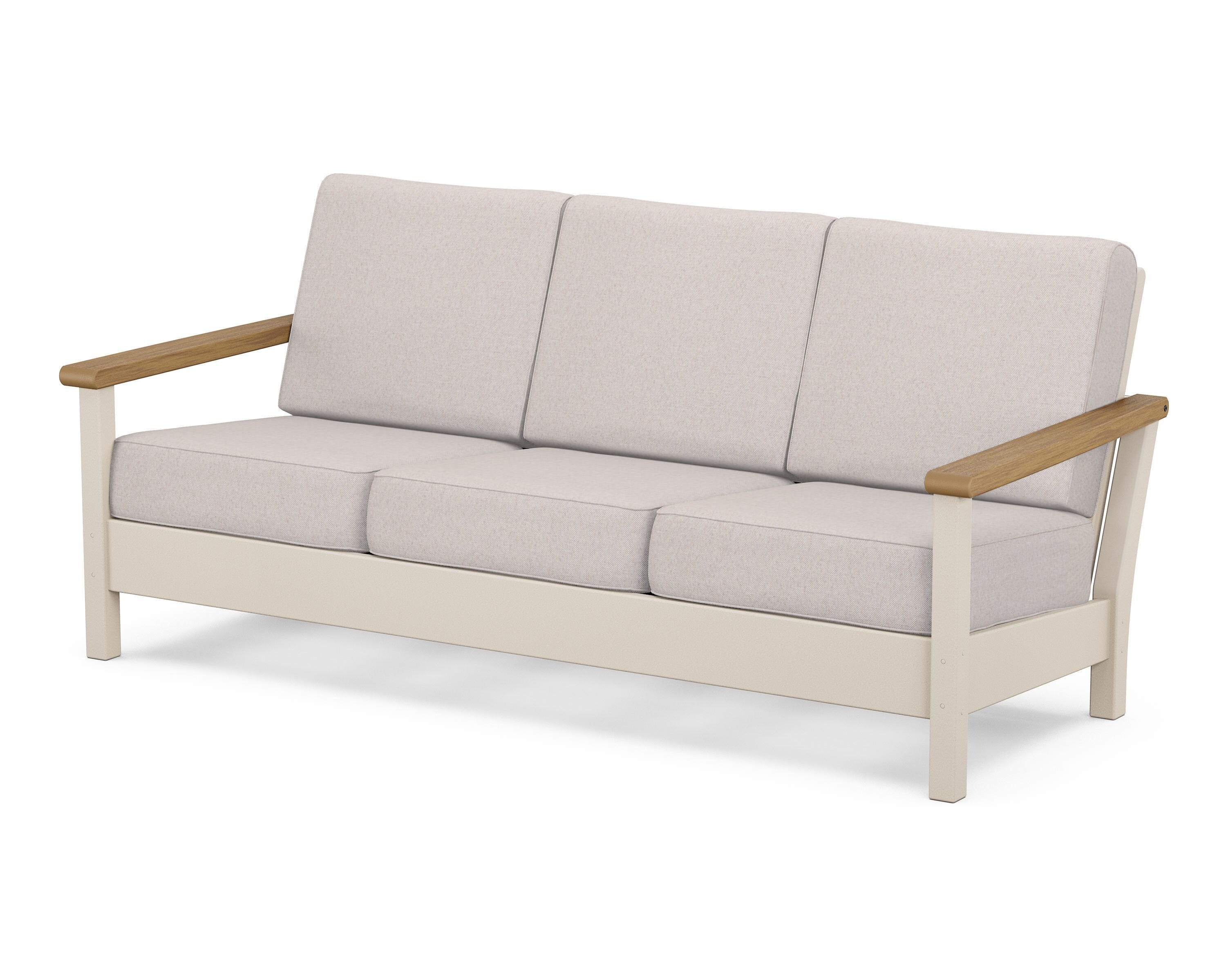 POLYWOOD® Harbour Deep Seating Sofa in Sand / Natural / Dune Burlap