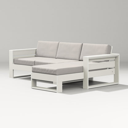 PW Designer Series Latitude Right Chaise Sectional in Vintage White / Cast Ash