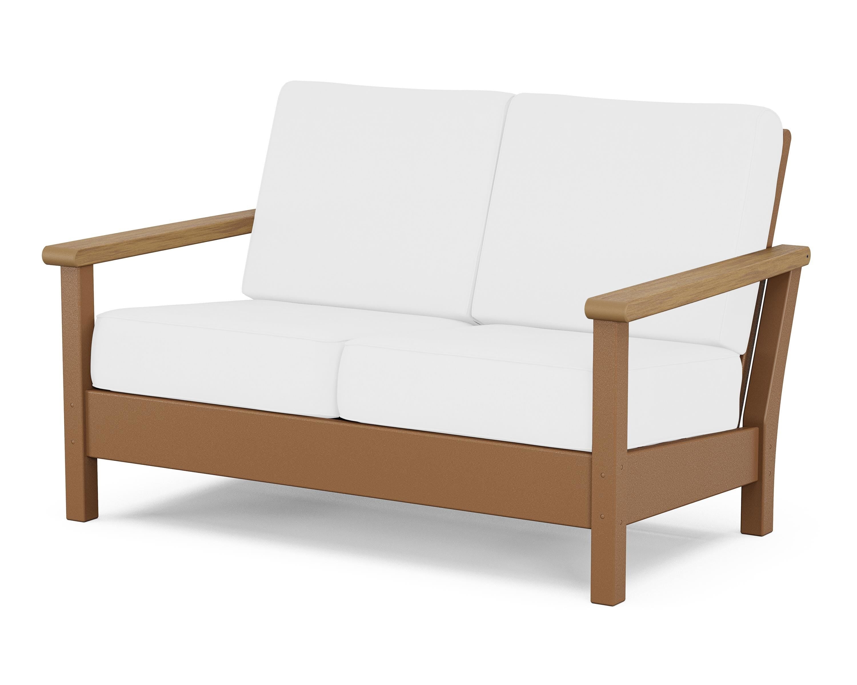 POLYWOOD® Harbour Deep Seating Loveseat in Teak / Natural / Natural
