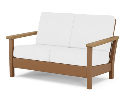 POLYWOOD® Harbour Deep Seating Loveseat in Teak / Natural / Natural