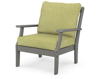 POLYWOOD® Braxton Deep Seating Chair in Slate Grey / Chartreuse Boucle