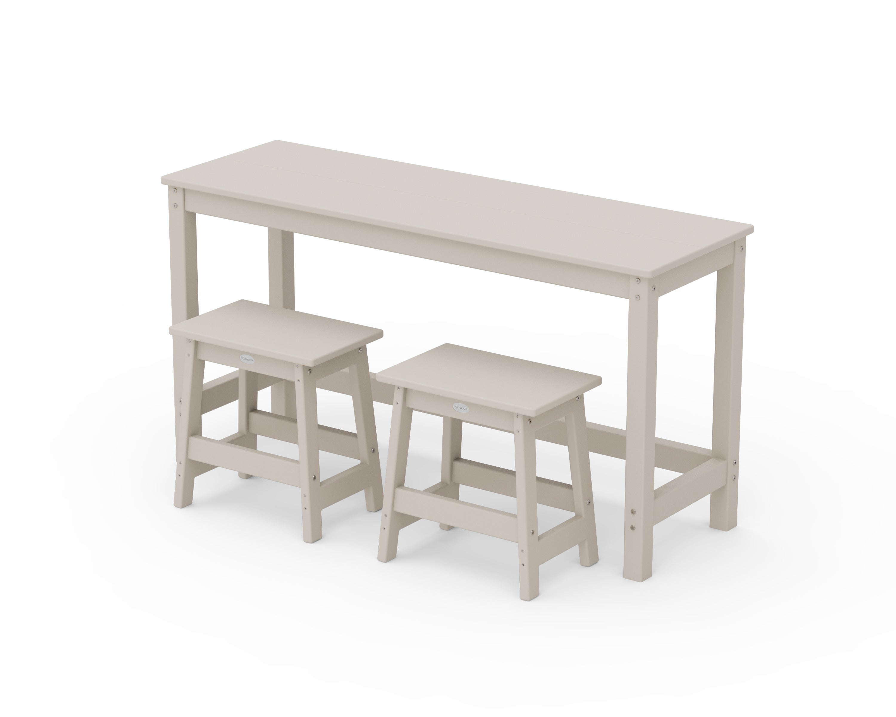 POLYWOOD® Modern Studio Stool 3-Piece Balcony Set in Sand