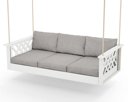 Country Living Wovendale Daybed Swing in White / Grey Mist