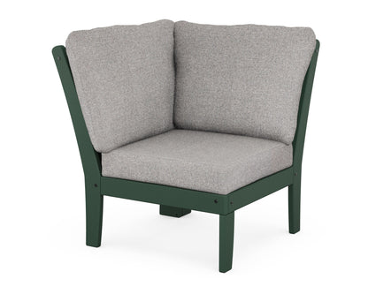 POLYWOOD® Braxton Modular Corner Chair in Green / Grey Mist