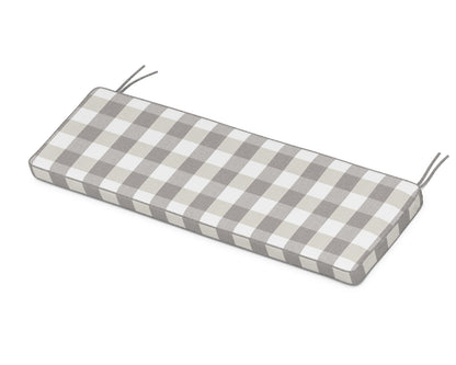 Martha Stewart by POLYWOOD® Chinoiserie Bench Seat Cushion in Buffalo Plaid Grey Mist