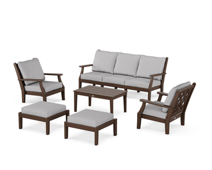 Country Living Wovendale 6-Piece Lounge Sofa Set in Mahogany / Granite