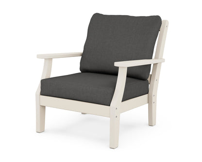 Martha Stewart by POLYWOOD® Chinoiserie Deep Seating Chair in Sand / Spectrum Carbon