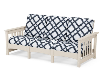 POLYWOOD® Club Mission Sofa in Sand / Trellis Marine Indigo