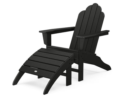 POLYWOOD® Long Island Adirondack 2-Piece Set in Black