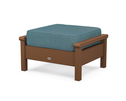 POLYWOOD® Harbour Deep Seating Ottoman in Teak / Ocean Teal