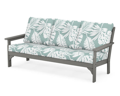POLYWOOD® Vineyard Deep Seating Sofa in Slate Grey / Leaf Glacier Spa